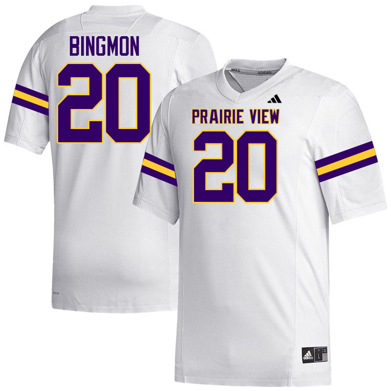 Prairie View A&M Panthers #20 Chase Bingmon College Football Jerseys,Uniforms Stitched-White